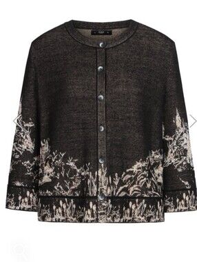 Ivko Jacquard Cardigan Garden Nostalgic Pattern Sz XL (42) NEW